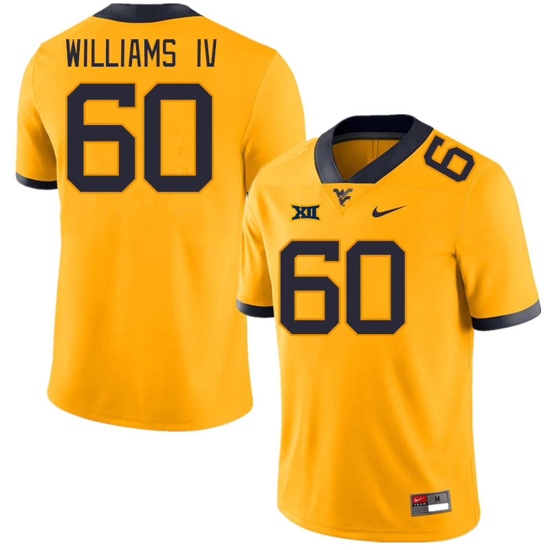 Men #60 Johnny Williams IV West Virginia Mountaineers College Football Jerseys Stitched Sale-Gold - Click Image to Close